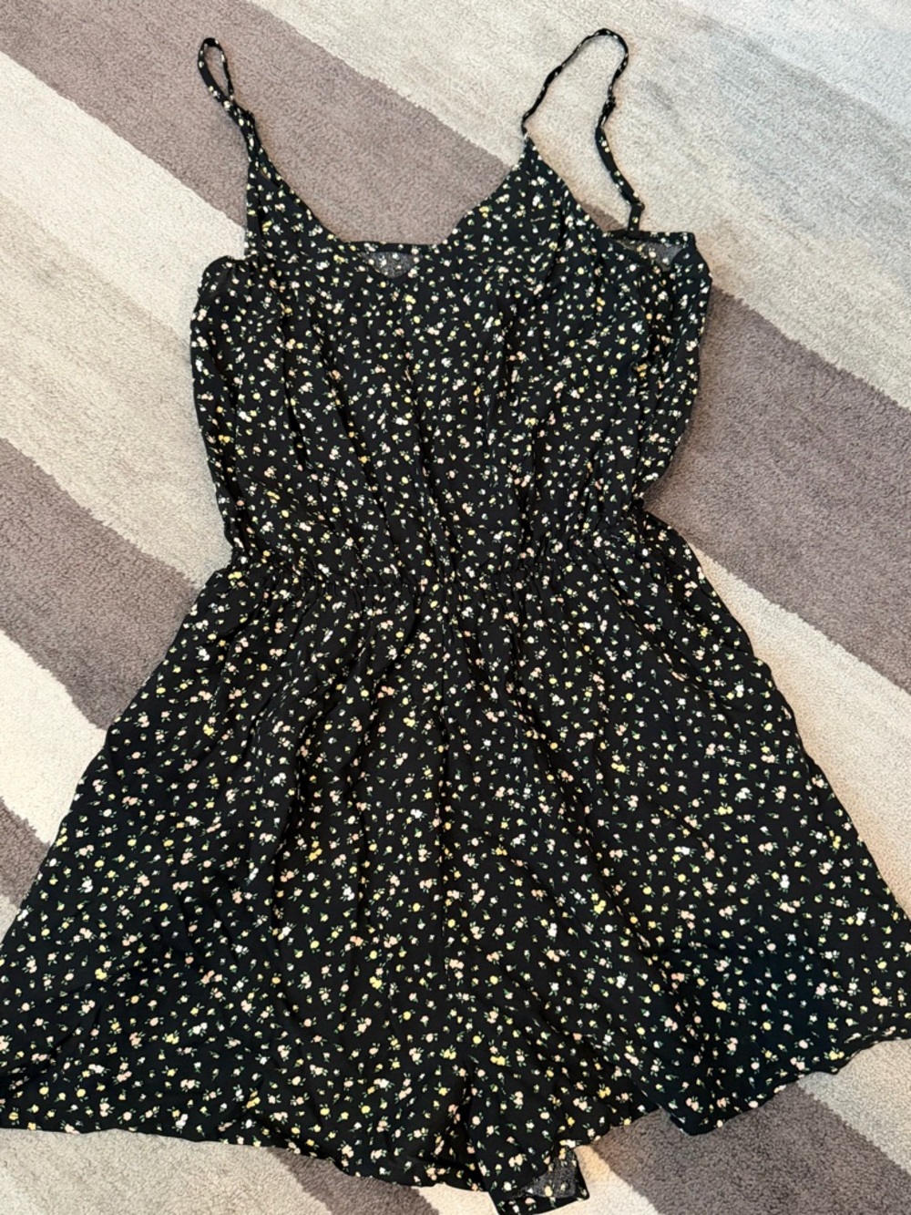 H&M Black Floral Jumpsuit Viscose